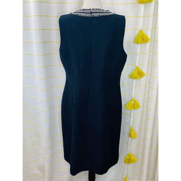 Talbots Black Tweed A-Line Sheath Dress Womens 12 Career Chic Classic Modest - Picture 4 of 9